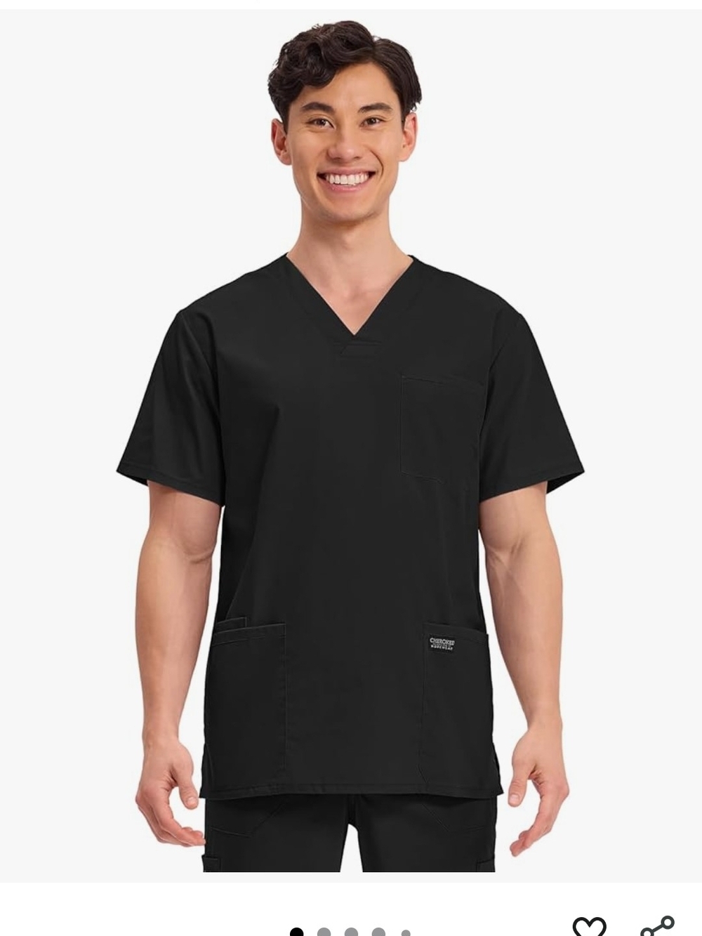 Cherokee Black Medical Scrub Top